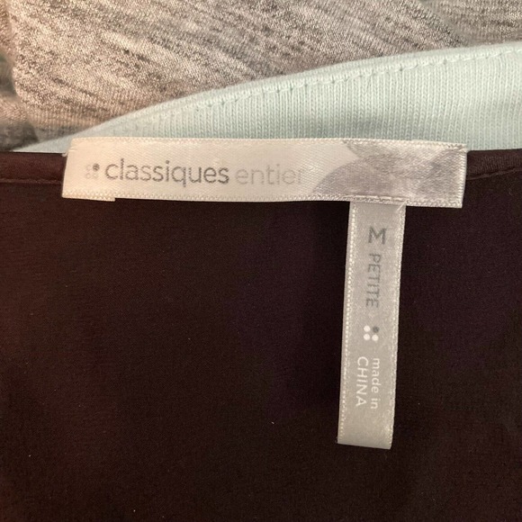 Classiques Entier Shirt Womens PM Petite Plum Purple Pleated 100% Silk Top Zip - Picture 7 of 10